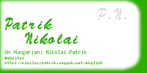 patrik nikolai business card